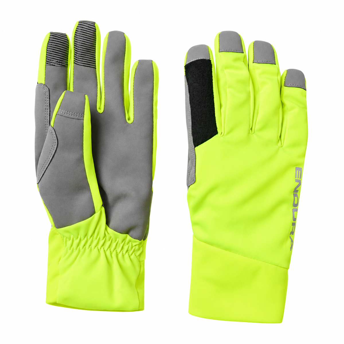 Gule ENDURA LOOP WATERPROOF-handsker på hvid baggrund