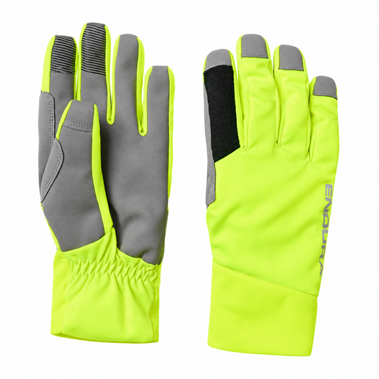 Gule ENDURA LOOP WATERPROOF-handsker på hvid baggrund