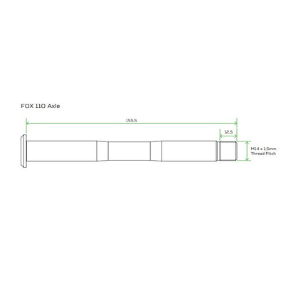 Axe de Roue Avant HOPE pour Fourche FOX 36/38 Noir