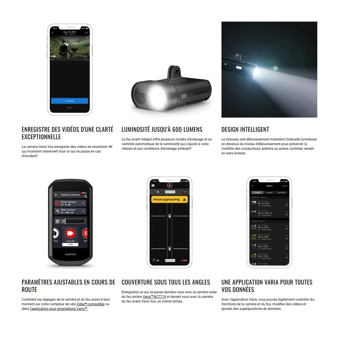 Přední Osvětlení s Kamerou GARMIN VARIA VUE