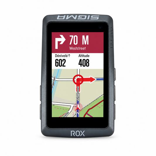 SIGMA ROX 12.1 EVO Basic GPS bike computer in black — front view on a white background