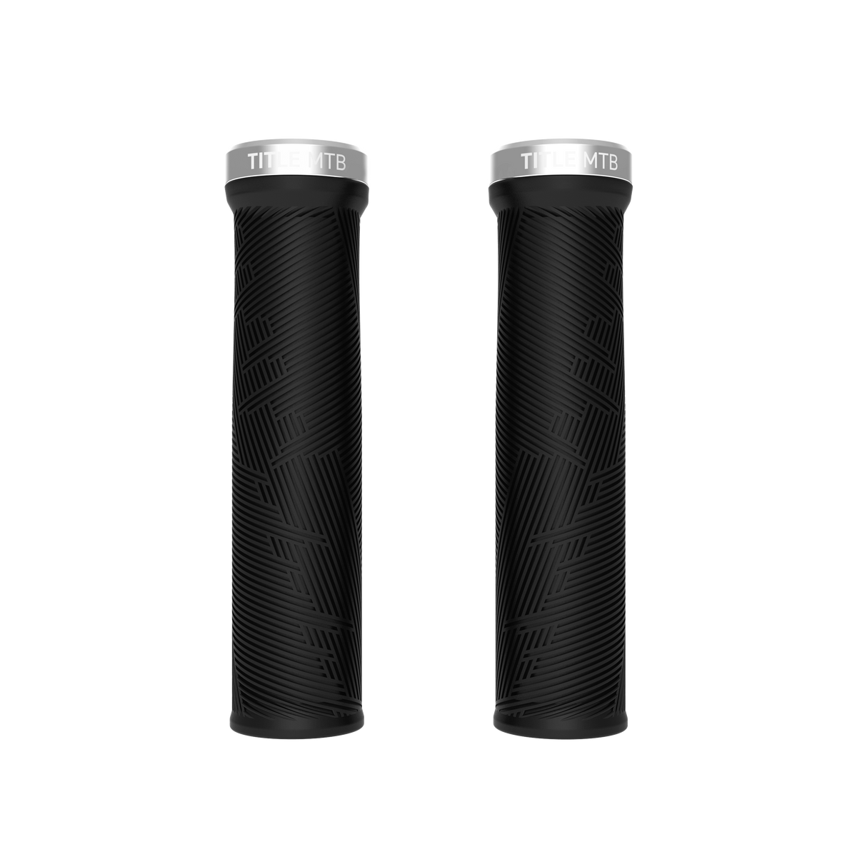 Grips Title MTB FORM Lock-On XL Noir με χρωμιωμένο κολάρο - ζεύγος μπροστινή προβολή