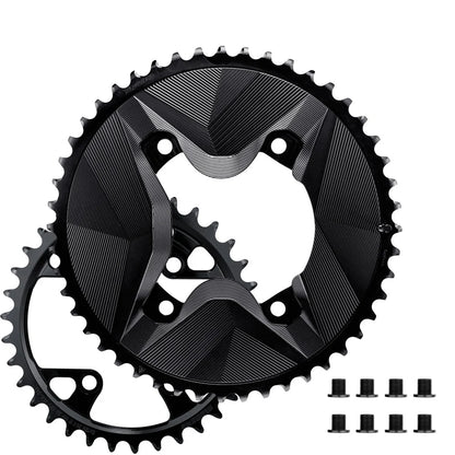 Plaadipaar 12K ALUGEAR AERO 110 BCD Shimano GRX jaoks Must