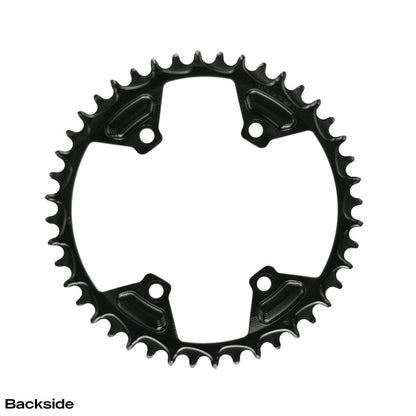 Pojedyncza tarcza mechanizmu korbowego 12-rzędowa ALUGEAR GRX, czarna, widok z tyłu