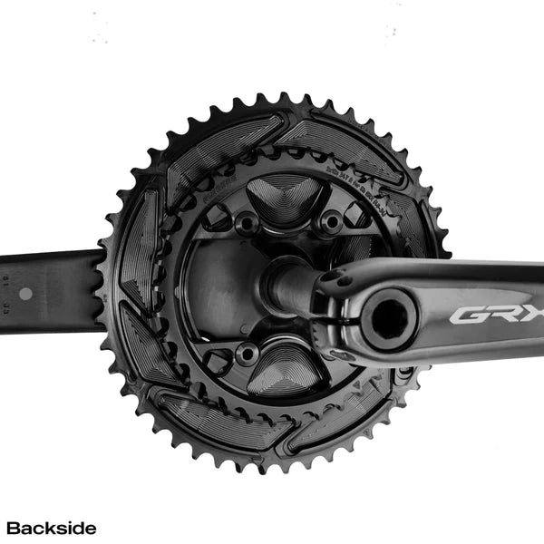 Pár převodníků 12V ALUGEAR AERO 110 BCD pro Shimano GRX černý