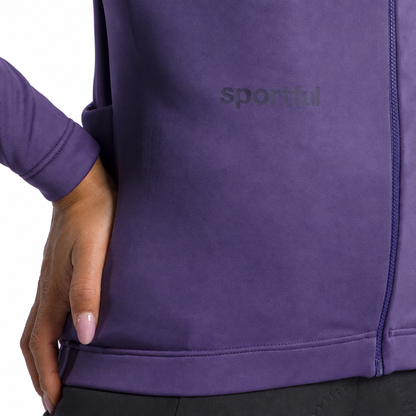 Jachetă de damă SPORTFUL CLASSIC 2 violet, detaliu din față pe fundal alb