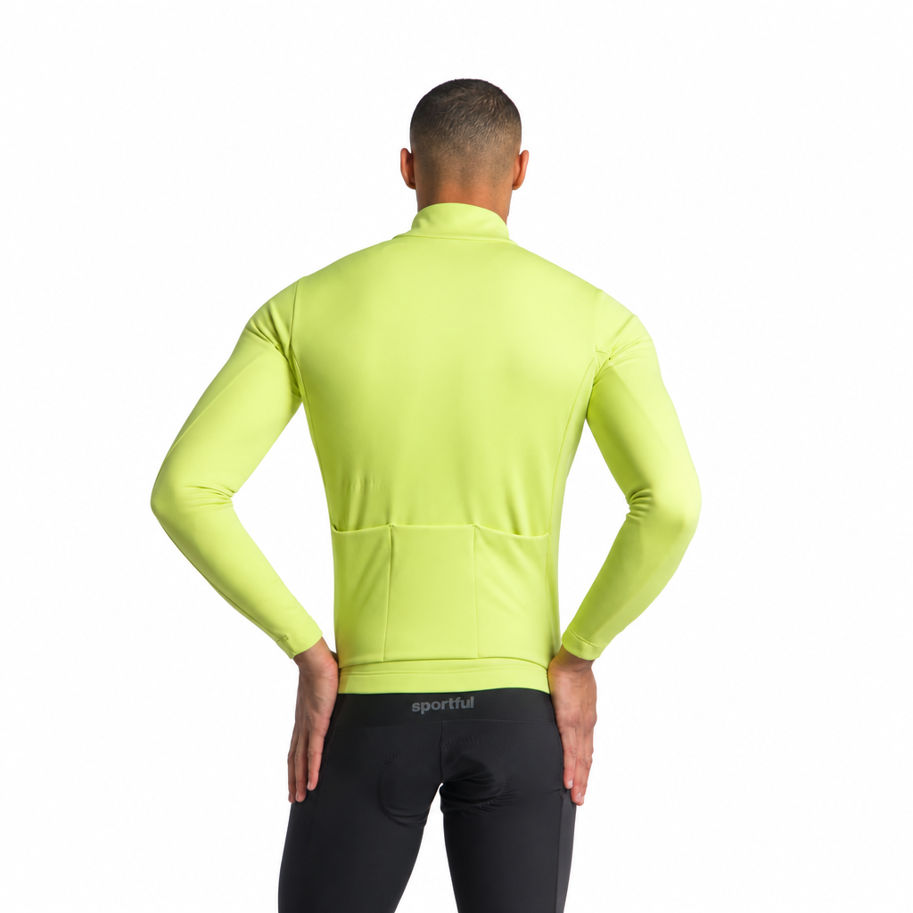 Жълто яке SPORTFUL CLASSIC 2, изглед отзад на бял фон