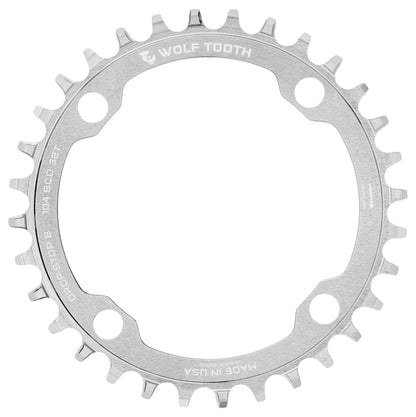 WOLF TOOTH DROP-STOP B 104mm Single Chainring Raw Silver