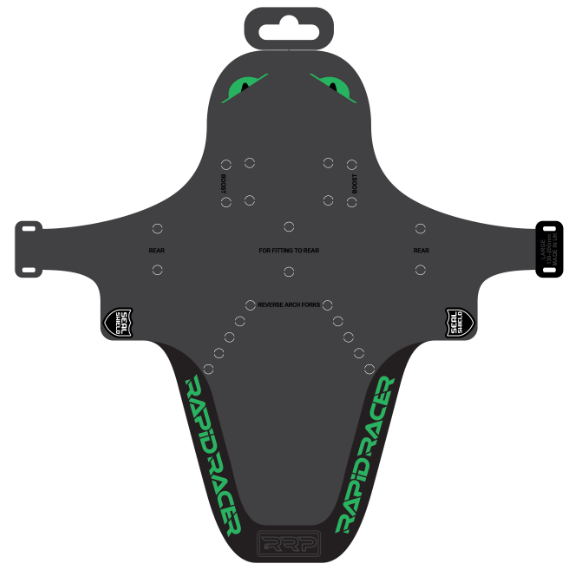 RRP EnduroGuard Standard Mudguard (80 to 120mm fork) Black/Fluo Green
