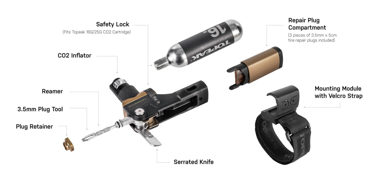 TOPEAK TUBI MASTER+ (16g) CO2 Multi-Tool