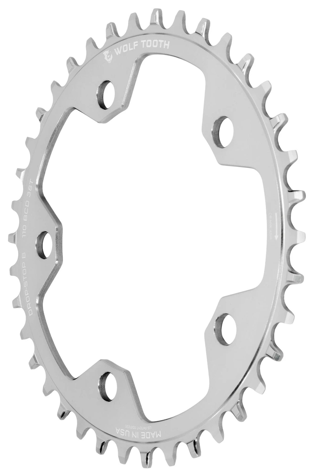 Převodník Mono WOLF TOOTH DROP-STOP B GRAVEL/CX 110mm Raw Silver
