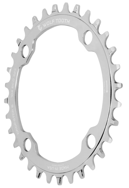 WOLF TOOTH DROP-STOP B 104mm Single Chainring Raw Silver