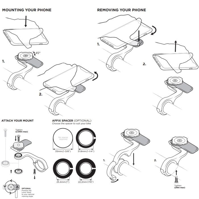 QUADLOCK OUT FRONT MOUNT PRO Handlebar Mount