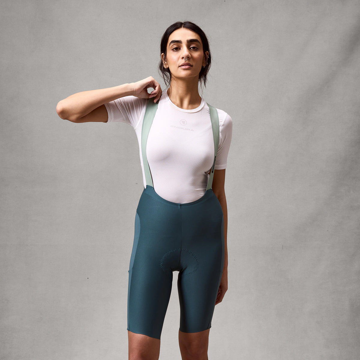 ENDURA ALLTRACK RIDE Korte Broek met Bretellen Dames Teal