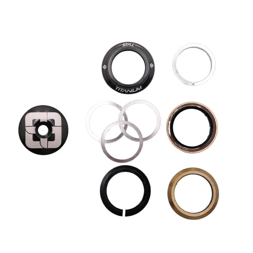 PRIDE Ti45 Titanium iIS42 1"1/8 integreret styreleje Sort