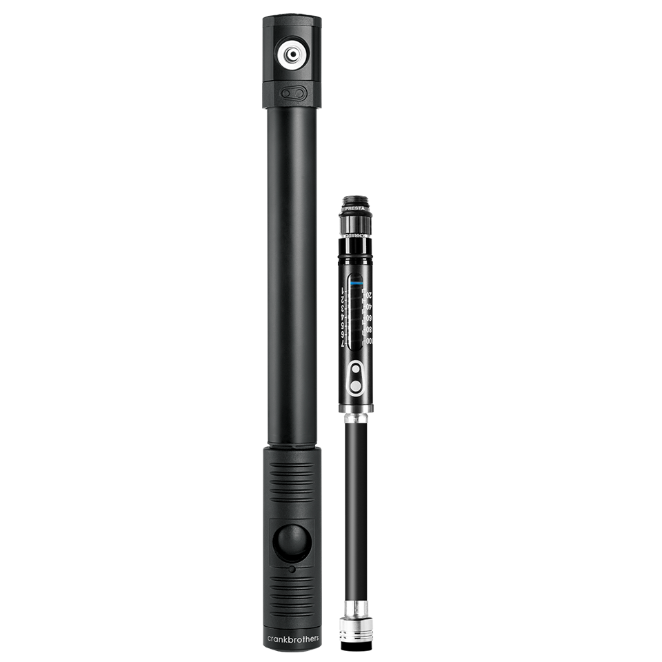 CRANKBROTHERS KLIC HP-håndpumpe med manometer, Midnight Edition