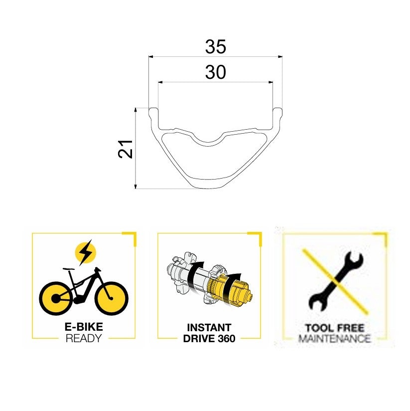 MAVIC E-CROSSRIDE 1 29" 30mm 15x110mm Boost Front Wheel