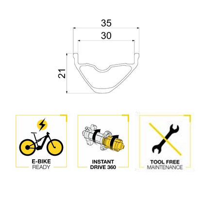 Предна капла MAVIC E-CROSSRIDE 1 29" 30mm 15x110mm Boost