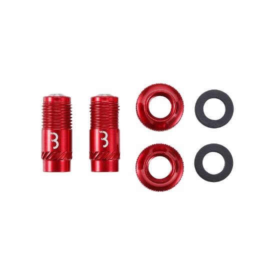 BBB CORE CAP Valve Stems Red (x2)