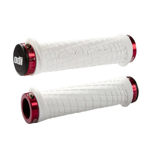 Grips ODI TROY LEE DESIGNS Lock-On 130 mm Λευκό