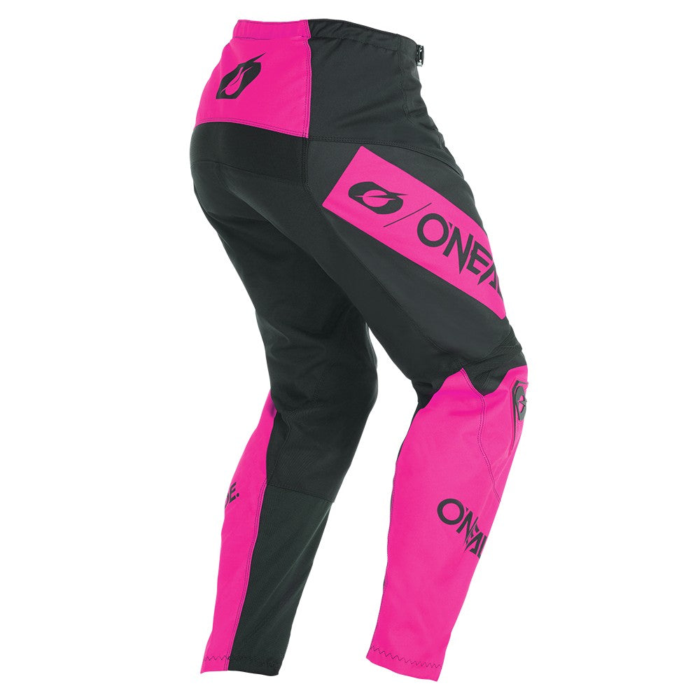 O'NEAL ELEMENT RACEWEAR motocrossbukser til kvinder i sort/rosa – set bagfra