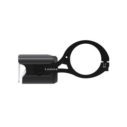 Lumină față LEZYNE FUSION E-BIKE STVZO E550 — vedere din profil și suport de fixare