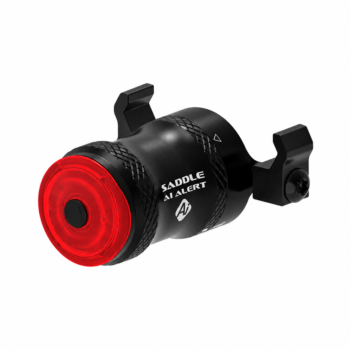 Lampă spate LEZYNE SADDLE Ai ALERT 250 — vedere frontală și prindere pe șa
