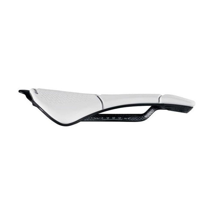 Σέλα PROLOGO SCRATCH M5 PAS, πλάτους 140 mm, με ράγες από ανθρακονήματα, λευκή — πρόσθετη όψη