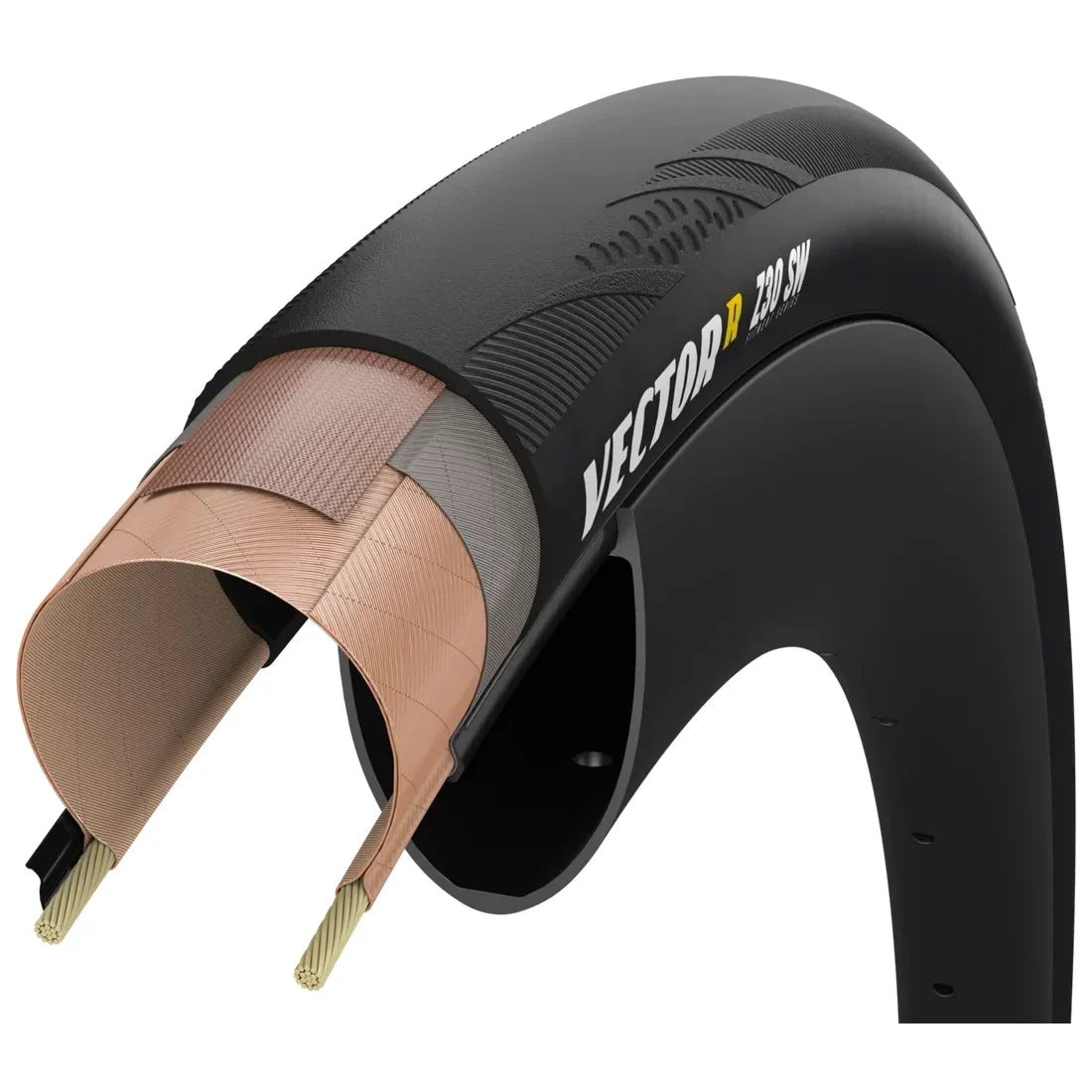 ZIPP GOODYEAR VECTOR R SW riepa, piemērota bezkameru lietošanai, melna
