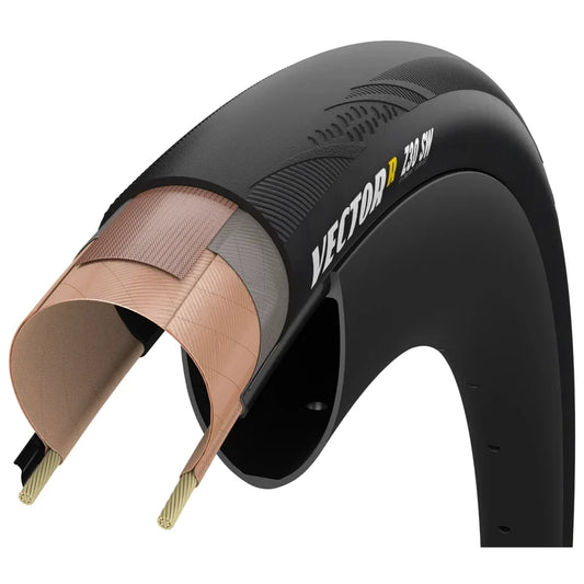 Plášť ZIPP GOODYEAR VECTOR R SW, pripravený na bezdušové použitie, čierny