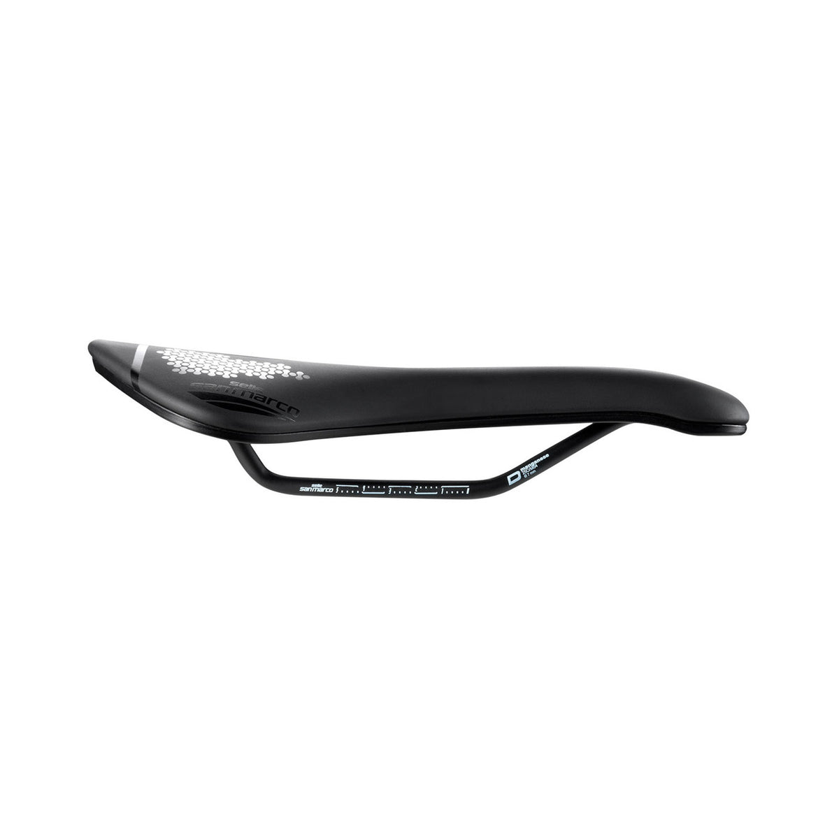 Sadel SAN MARCO ASPIDE SHORT OPEN-FIT DYNAMIC WIDE med manganrails — ytterligare vy