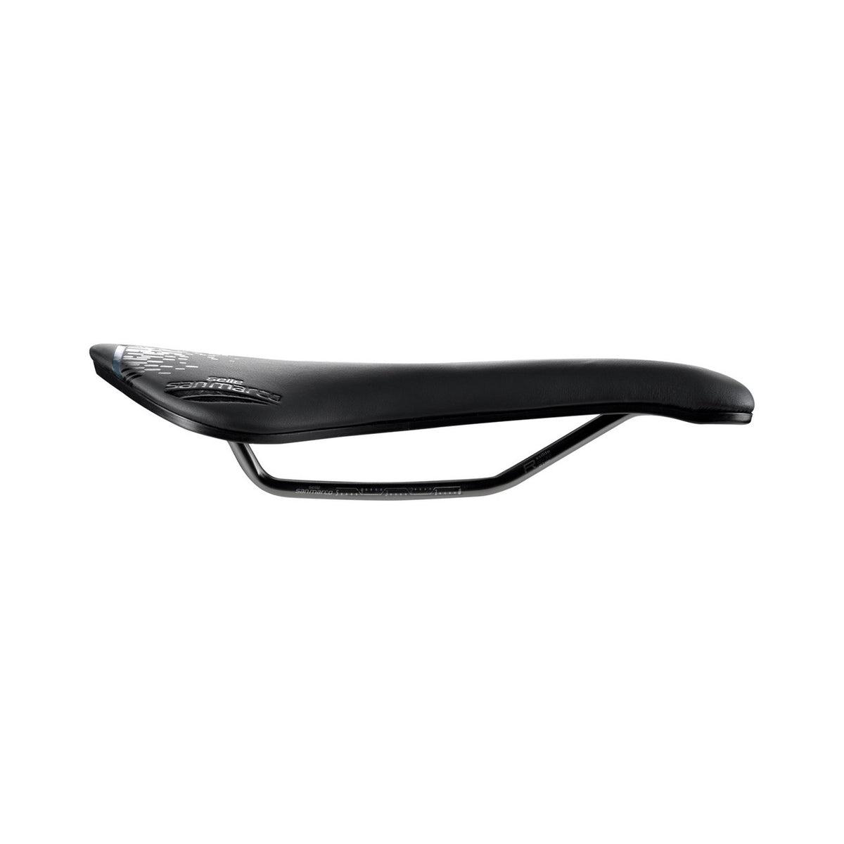 Selle SAN MARCO ASPIDE SHORT OPEN-FIT RACING L3, 155 mm bred, Xsilite-stålskinner, sort — ekstra visning