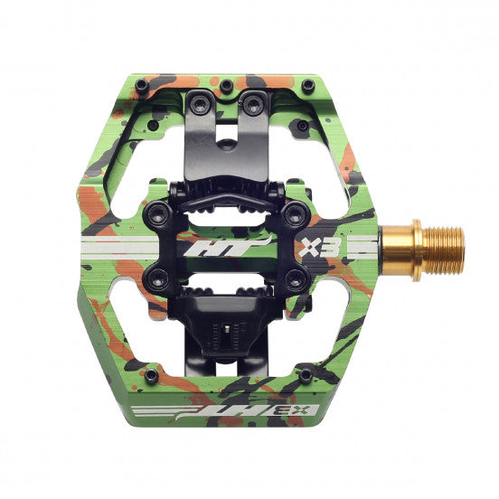 Pedaler HT COMPONENTS X3T Titanium Grøn Camo
