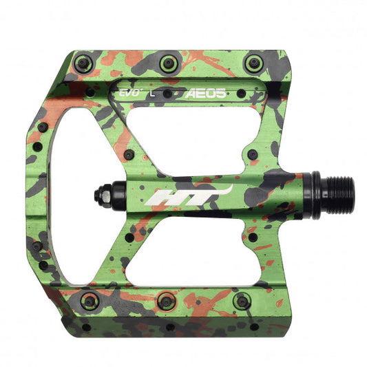 HT COMPONENTS EVO+ AE05 Flat Pedals Green Camo