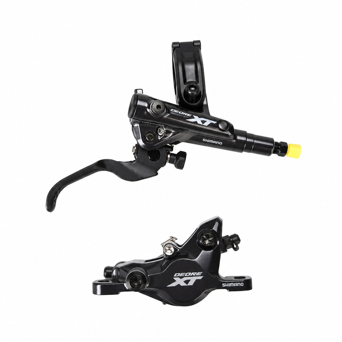 Broms SHIMANO XT M8100 J-Kit – bromshandtag och bromsok mot vit bakgrund
