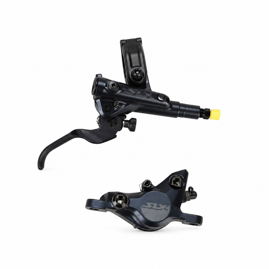 SHIMANO SLX-broms M7100 J-KIT — bromshandtag och bromsok mot vit bakgrund