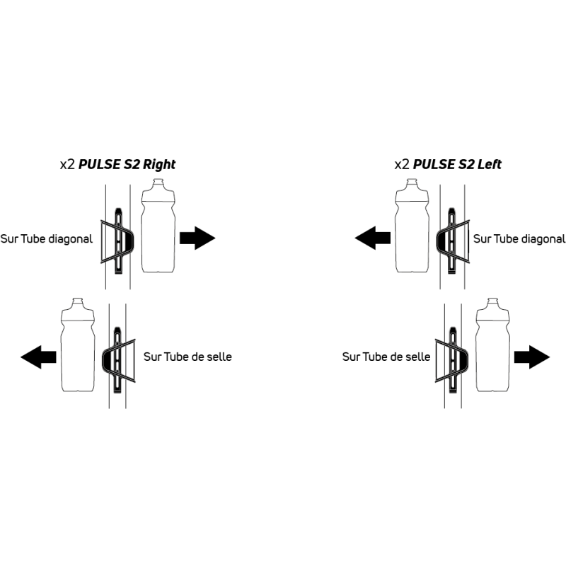 Flaskeholder ZEFAL PULSE S2 Højre Kulstof Sort