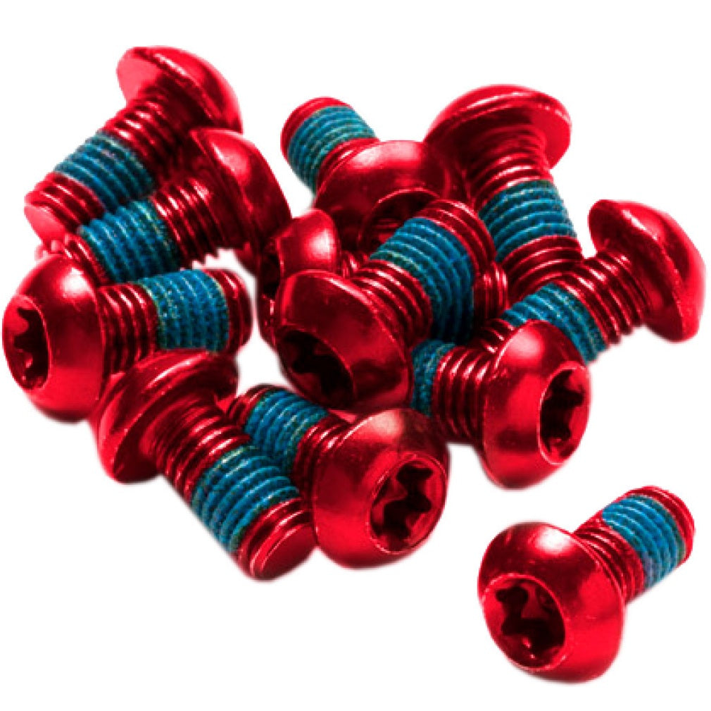 Kit of 12 Anodised REVERSE COMPONENTS Disc Bolts Red