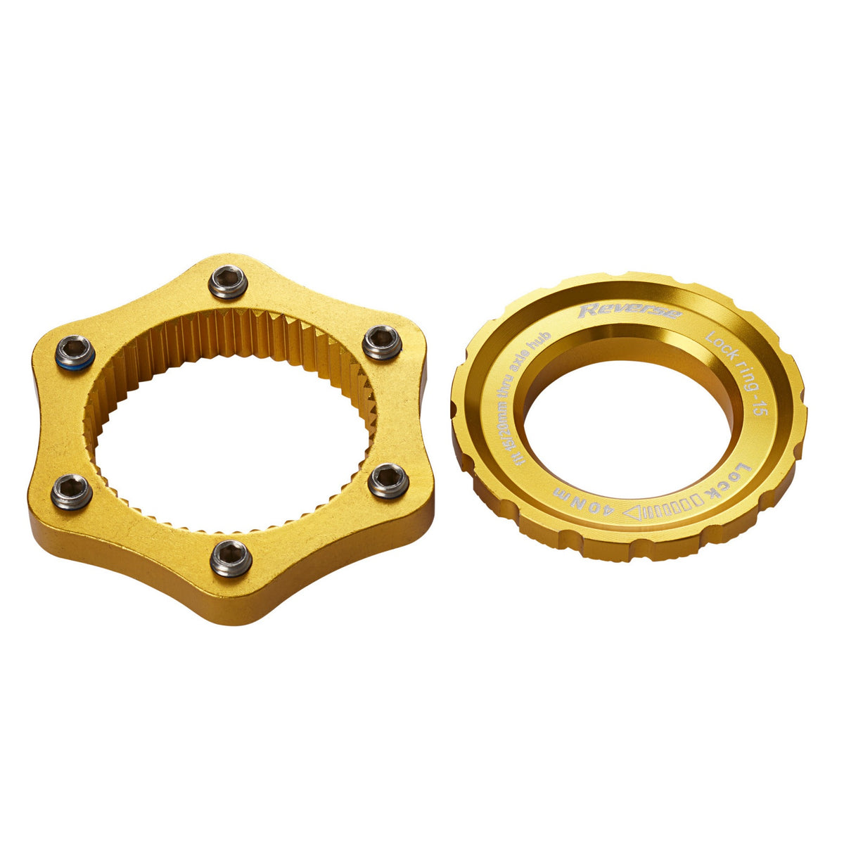 Centerlock-adapter> 6 Gaten REVERSE COMPONENTS Goud