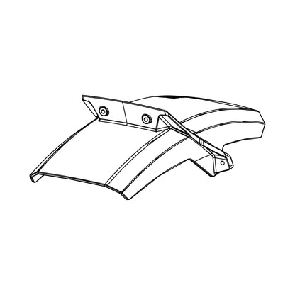 Black ROCKSHOX BOXXER 2024+ Fork Mudguard, 4-Bolt — technical illustration