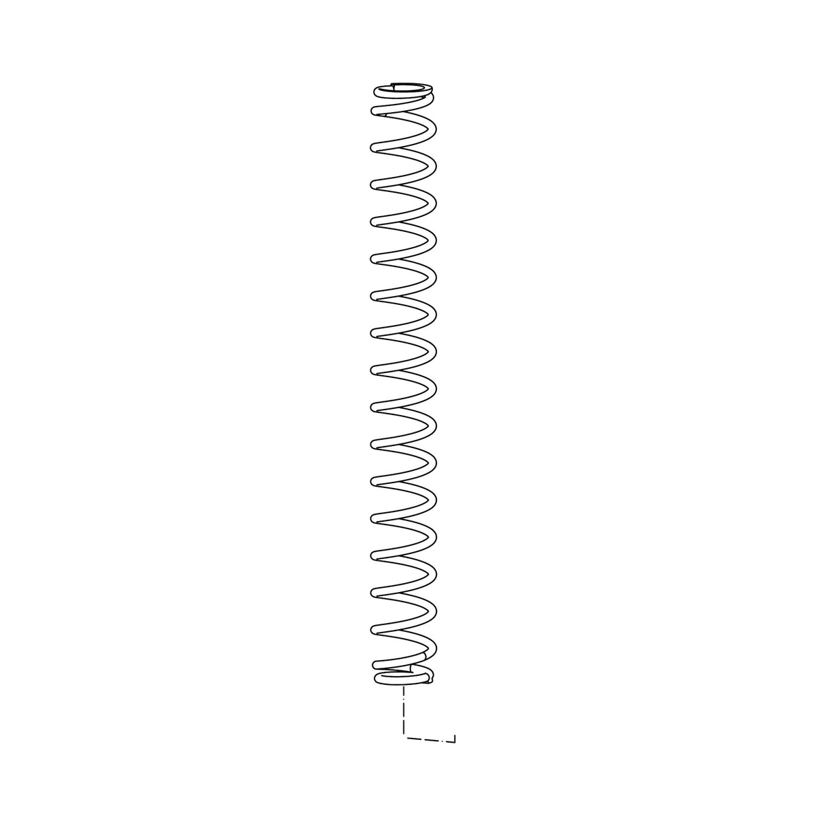 ROCKSHOX Medium 170 mm Fork Coil Spring for LYRIK A1-A2 (2010–2016) Red — technical illustration