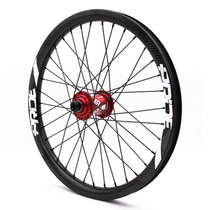 PRIDE 20" (406 mm) Carbon Gravity Gloss Disc Pride Control riteņu pāris, 20/10 mm asis, sarkans
