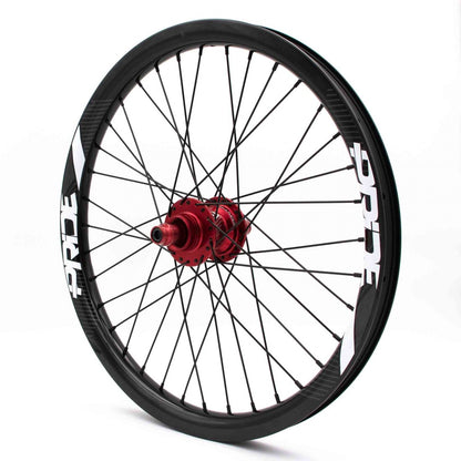 PRIDE 20" (406 mm) Carbon Gravity Gloss Disc Pride Control riteņu pāris, 20/10 mm asis, sarkans