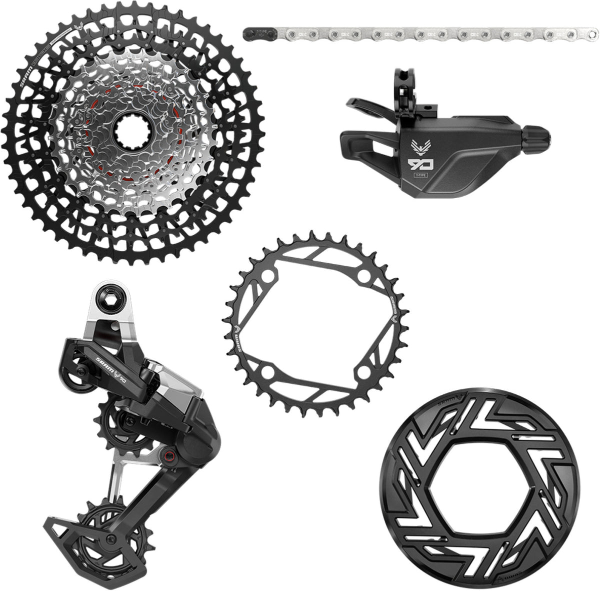E-bike groepset SRAM EAGLE 90 T-TYPE 12V 34 Tanden