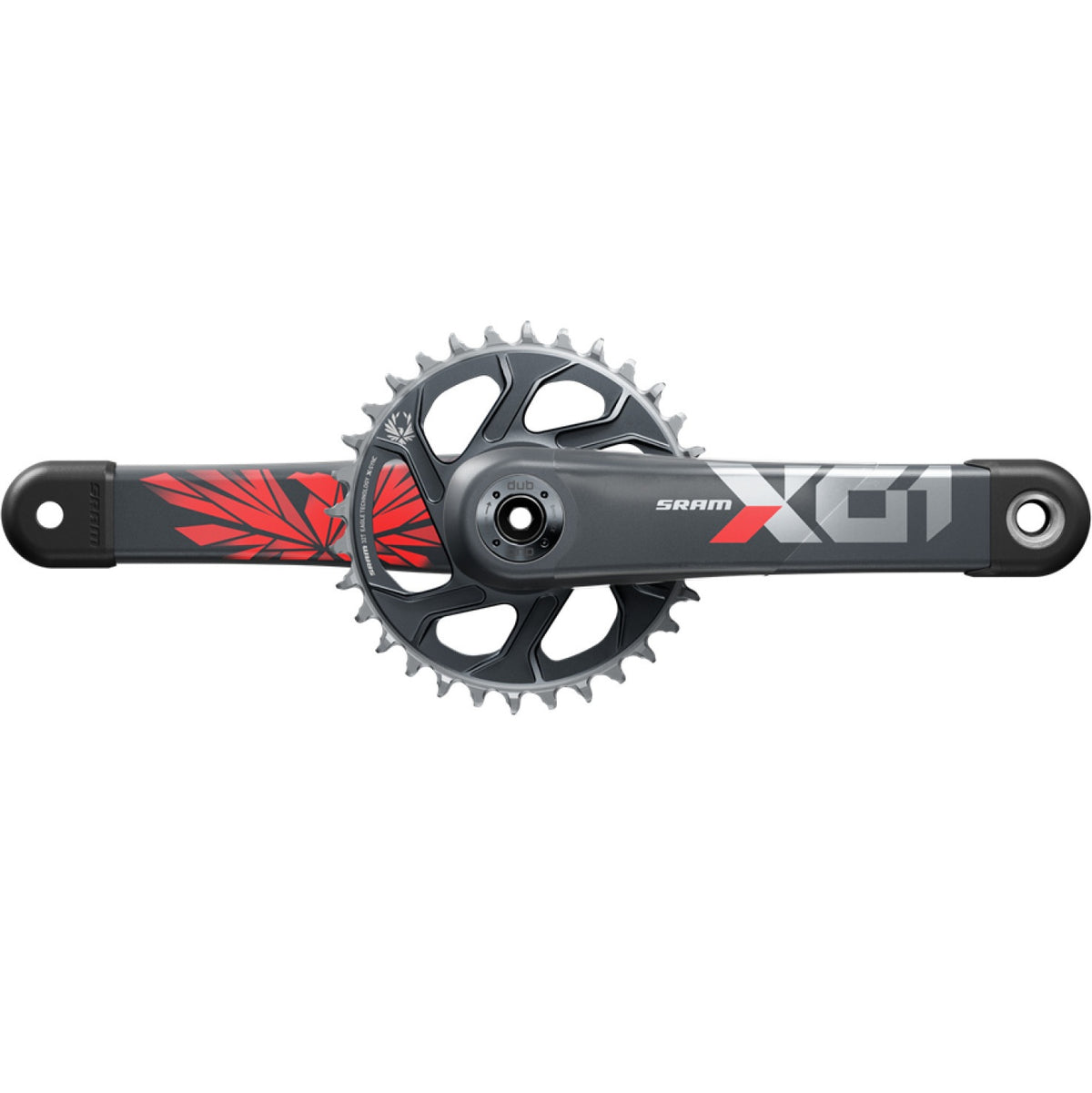SRAM EAGLE X01 DUB Lunar Oxy vevparti med enkel klinga, 12-växlat, rött