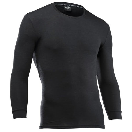 NORTHWAVE SURFACE MERINO melns apakškrekls ar garām piedurknēm
