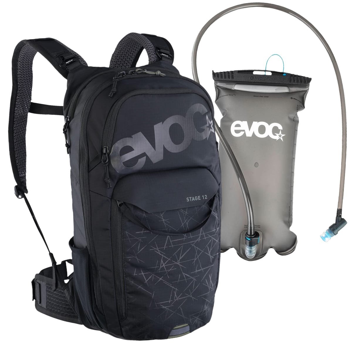 Balíček batoh EVOC STAGE 12 ČERNÝ + vodní vak EVOC 2L