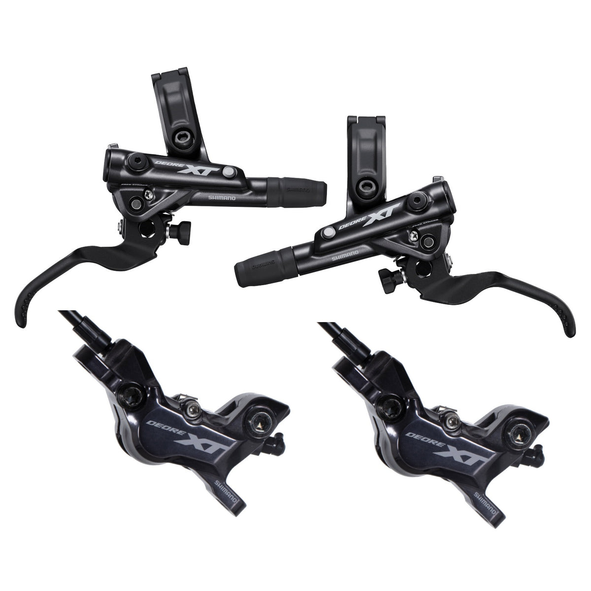 Pár čtyřpístkových brzd SHIMANO XT M8120 bez kotoučů